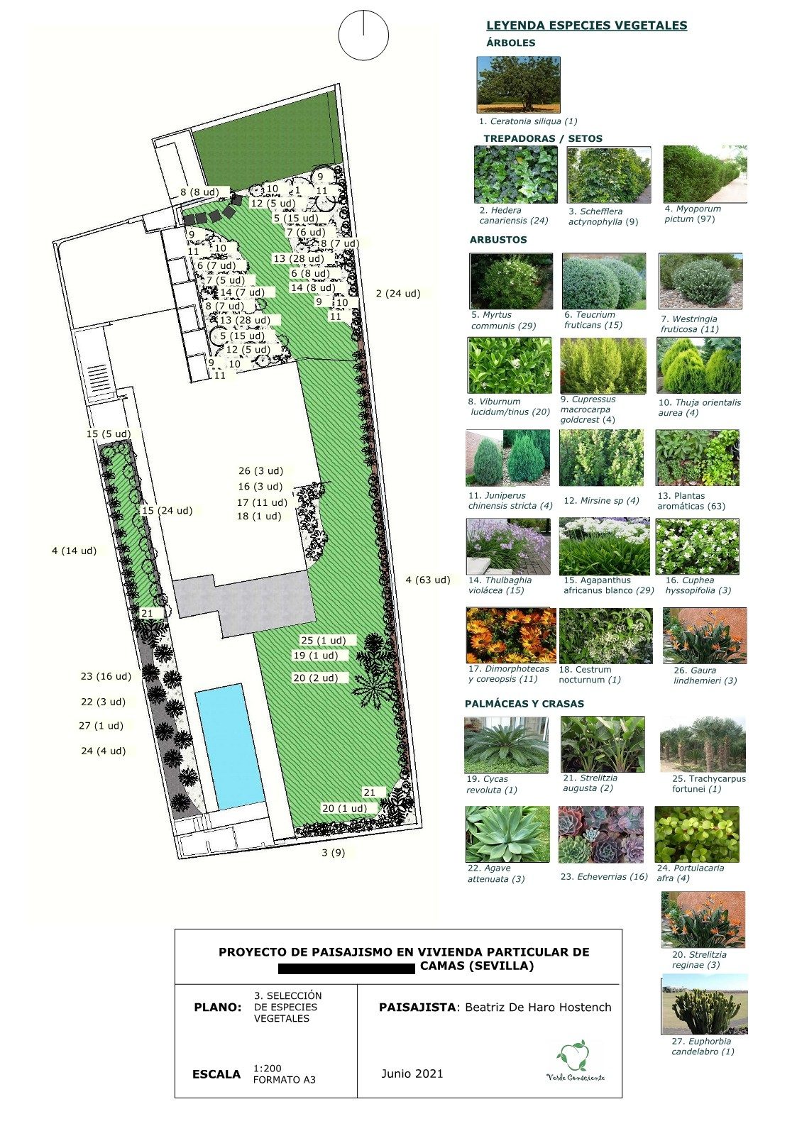 Jardín mediterráneo en Cantera Blanca — Camas, Sevilla · fotografía 8