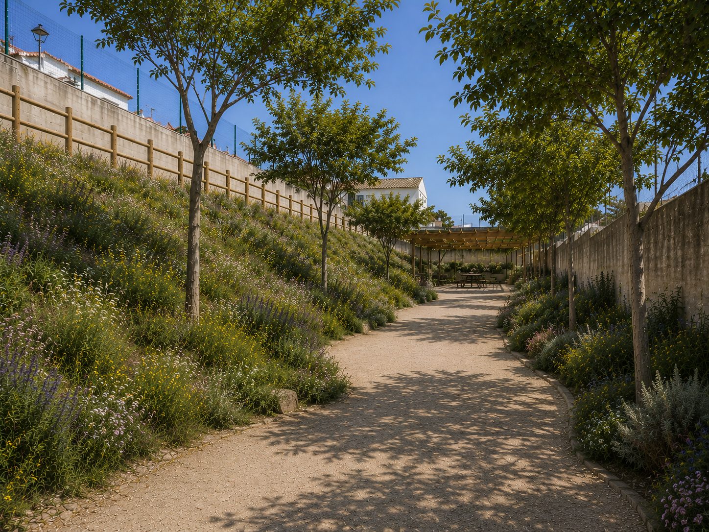 Jardín educativo del colegio SAFA en Osuna